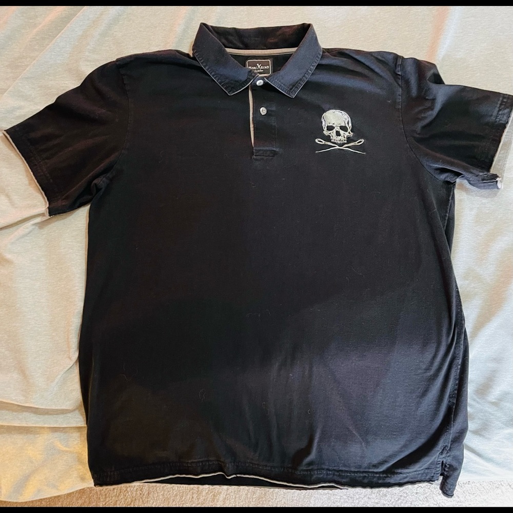 Marc Eckō Cut & Sew Black & Gray Polo Men’s XL